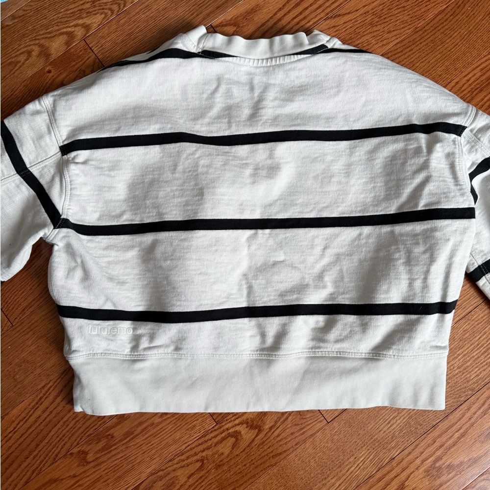 lululemon athletica Cream & Black Striped Crewneck - Picture 5 of 7